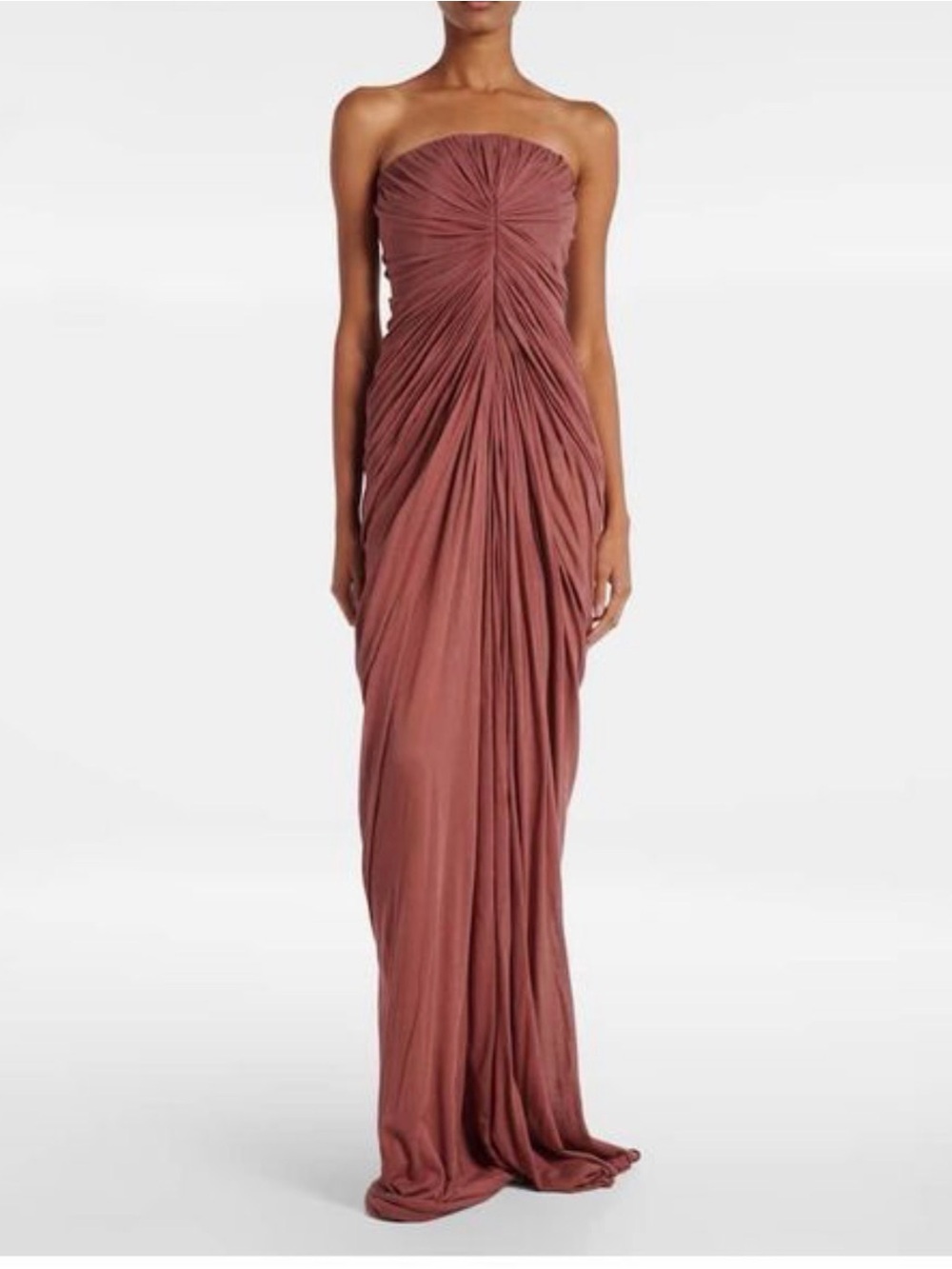 Rick Owens $1,300 Radiance Bustier Gown in color Rosewood